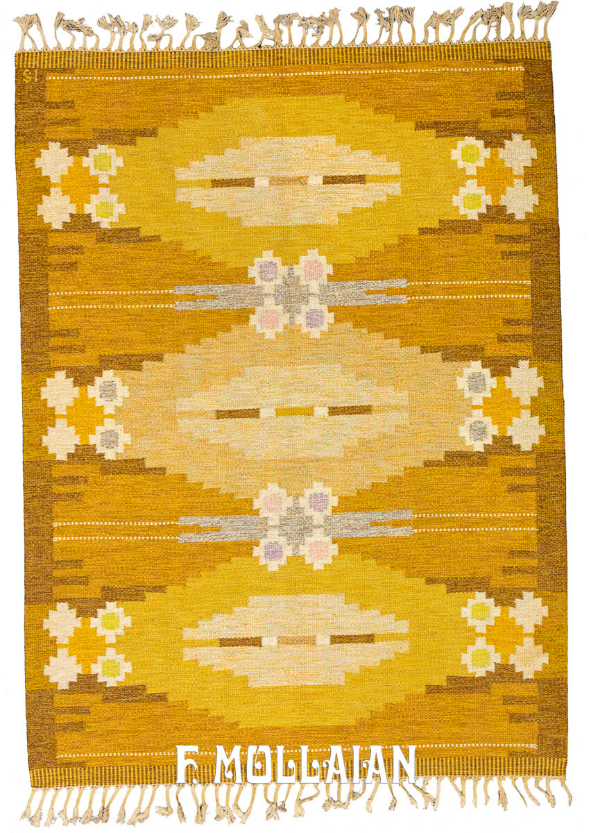 Rollakan Swedish Flat-weaver Rug Gold/Beige Color n°:981846